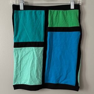 Charlotte Russe Medium Juniors Blue & Green Colorblock Short Pencil Skirt NWOT
